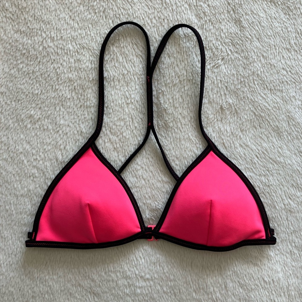 VS The Teeny Triangle Bikini Top Neon Hot Pink Black XS